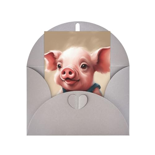 Naughty Pigs Baby-Grußkarten, stilvoll, einzigartig, Perlenpapier, Sortiment mit Umschlägen, Grußkarten, blanko Karten von XTYGETY