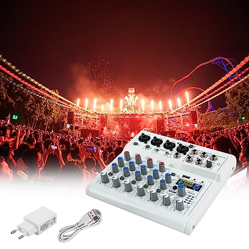 Audio Mixer Professioneller, 7 Kanal Mixer DJ Controller mit USB Kabel und Aufladekopf, 60mAh/h, 88 Digital Effekte, Bluetooth Verbindung, für Computern, Handys von XUEMANSHOP