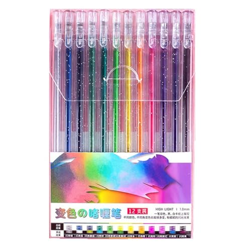 Glitter-Gelstift-Set, Glitter-Gelstift, Künstler-Gelmarker, Neon-Stifte zum Zeichnen und Malen A von XUJIAN