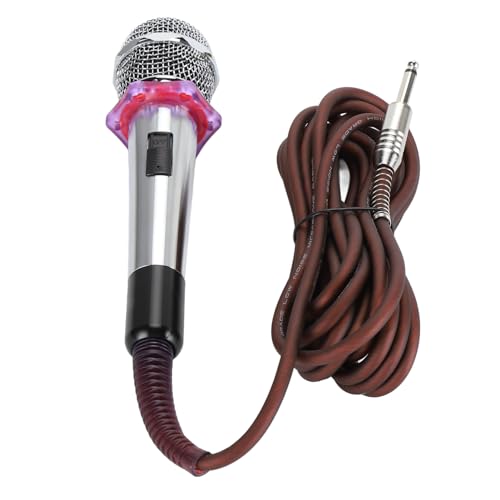 XUMIUZIY Kabelgebundenes Mikrofon, Tragbares Karaoke-Mikrofon mit 16,4 Fuß Langem Kabel, Unidirektionales Metall-Handmikrofon mit Beweglicher Spule und Nierencharakteristik Zum Singen, von XUMIUZIY