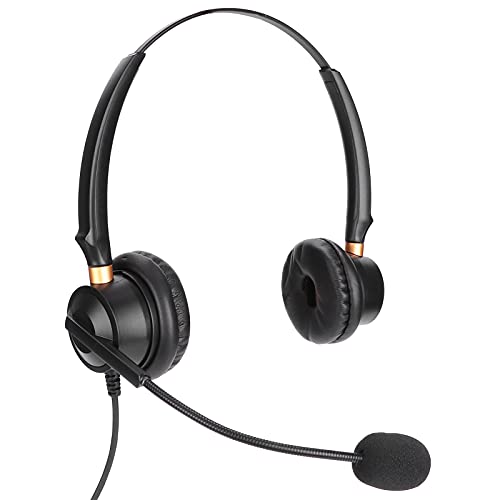 XUMIUZIY Mobiltelefon -Headset mit Mikrofon, 3,5 Mm Binauralem Telefon Headset, Geräuschstündung und Inline -Steuerung, Handsfree Call Center Center Binaural Headset Headphone von XUMIUZIY