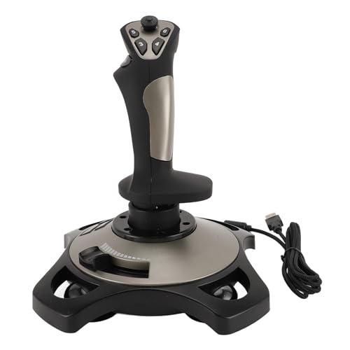 XUMIUZIY PC Flug Joystick Steuerung, USB verkabelter Flight Stick mit Vibrationsfunktion und Drosselklappensteuerung, Universeller Simulations Controller Joystick für PC, Win 7/8/10/11 von XUMIUZIY