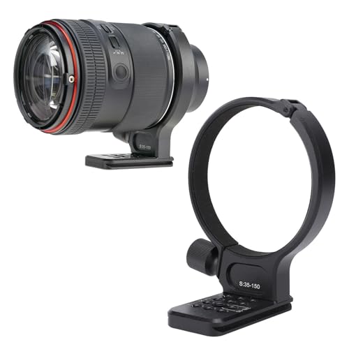 XUMIUZIY Stativ Montagering für SAMYANG AF 35 Bis 150 Mm, Objektivkragen für, Stativ Montagekragen mit 1/4 Zoll und 3/8 Zoll Schraubenlöchern, 70 Mm Schnellwechselplatte von XUMIUZIY