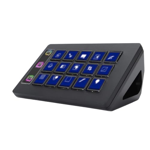 XUMIUZIY Visuelle Makro-Tastatur mit 15 Tasten, Benutzerdefinierte LCD-Tastatur für Stream Deck, EIN-Tasten-Bedienung mit 15 Anpassbaren LCD-Tasten für OBS für Twitch für YouTube von XUMIUZIY