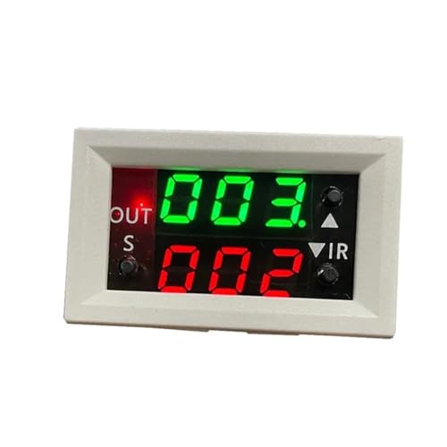 T2401-O DC12V Verzögerung Dual Display Digitales Zeitrelais Grün Rot Direktausgang LED Digitalanzeige Verzögerungsrelaismodul Zeitsteuerung(Black) von XWMSCLAK