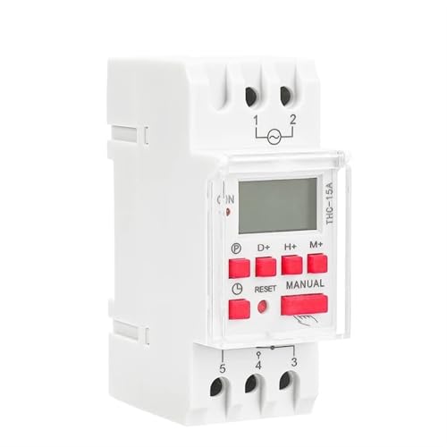 Wöchentlicher Zeitschalter Programmierbarer Timer mit Batterie 7 Tage Zeitschalter Countdown-Timer 15A 20A 30A 12V 24V110V 220V 240V(THC-15A-DC12V) von XWMSCLAK