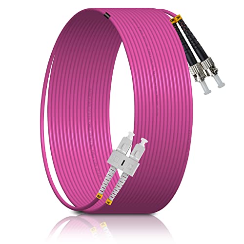 XWYWX 10M SC/UPC auf ST/UPC MM OM4 DX LSZH 3.0mm LWL Kabel Patchkabel, SC zu ST Multimode 50/125μm Duplex SC-ST Glasfaser Lichtwellenleiter Patchkabel Patch Cord-XSUTU421-10 von XWYWX