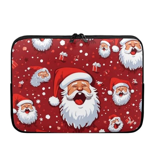 XXQGOMG Laptop-Schutzhülle für Damen und Mädchen, Motiv: Weihnachtsmann, mehrfache Verwendung, aus hochwertigem Neoprenmaterial, 10 Zoll Tablet-Tasche für Frauen von XXQGOMG