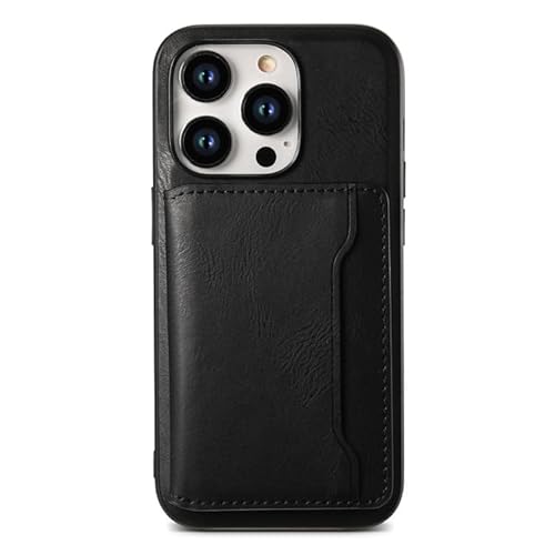 XYLTRADE-Leder Hülle für iPhone 15 Pro Max/15 Pro/15 Plus/15, Magnetische Abnehmbare Kartenhalter Vintage Brieftasche Handyhülle mit Standfunktion(Black Schwarz,15Plus) von XYLTRADE