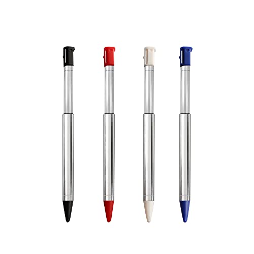 3DS Eingabestift, Metall, einziehbarer Ersatz-Stylus, kompatibel mit Nintendo 3DS, 4-in-1-Kombi-Touch-Styli-Stift-Set, mehrfarbig für 3DS von Xahpower