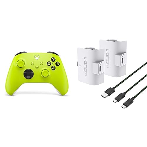 Xbox Wireless Controller Electric Volt+Venom 1100-mAh-Akku mit hoher Kapazität, Doppelpack - Weiß Series X & S One von Xbox