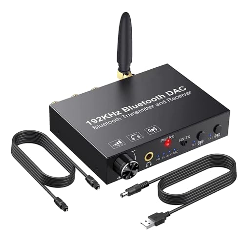 Xbsduih 192-KHz-Bluetooth-Konverter Drahtloser Audiosender Empfänger Digitaler Optischer Koaxial-Analog-Adapter für TV Langlebig von Xbsduih