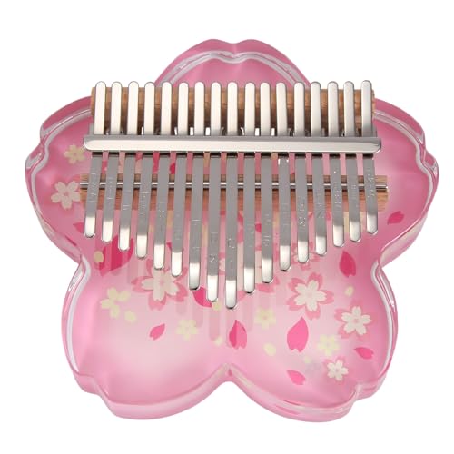 Xbsduih Acryl-Kalimba, 17 Tasten, Transparent, Kalimbas, Anfänger-Daumenklavier, Professionelles Musik-Tastaturinstrument mit Blütenblättern, Langlebig von Xbsduih