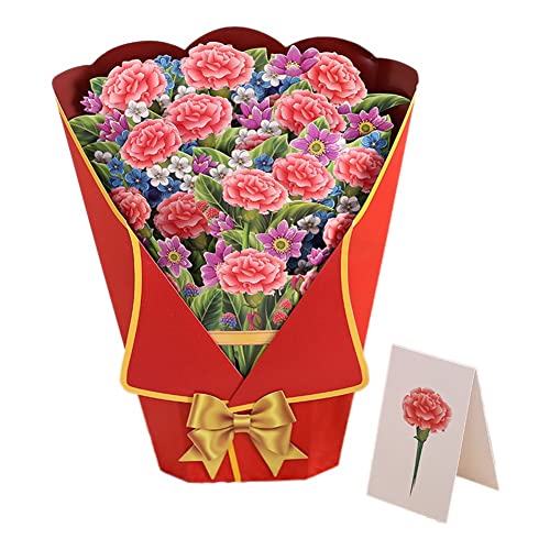 Xbsduih Blumenstrauß -Up-Karten 3D-Papierblumenstrauß mit Notizkarte und Umschlag Valentinstags-GrußKarte Stil C von Xbsduih