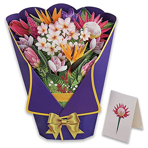 Xbsduih Blumenstrauß-Up-Karten 3D-Papierblumenstrauß mit Notizkarte und Umschlag Valentinstags-GrußKarte Stil E von Xbsduih