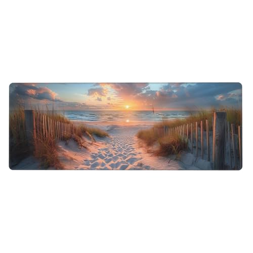 1200x600x3mm XXL Mauspad Strand Landscape Gaming Mauspad mit rutschfest Gummibasis, Verlängertes Schreibtischauflage Wasserdicht Großes Mauspad, PC Gaming Zubehör für Home Zimmer Deko, Gifts für Frau von Xeoyenle