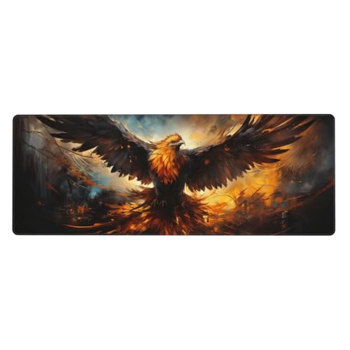 Adler Mousepad XXL 1500x800x3mm Groß Gaming Mauspad bird Mouse Pad mit Genähten Kanten,Wasserdicht Rutschfeste Gummibasis Verbessert Präzision und Geschwindigkei,Einfach Zu Reinigen Office PC Lapto von Xeoyenle