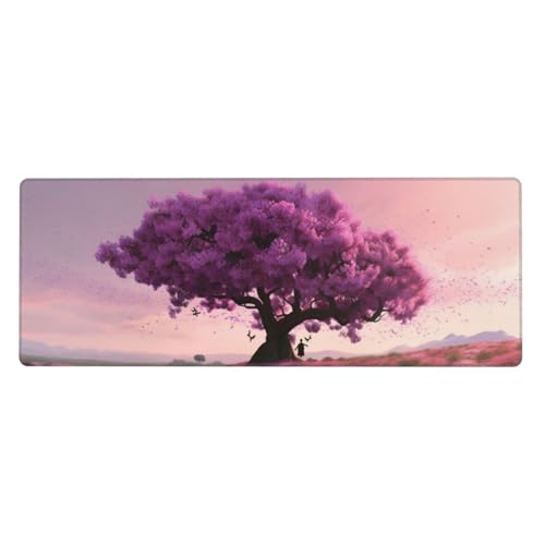 Baum Mousepad XXL 800x400x3mm Groß Gaming Mauspad landscape Mouse Pad mit Genähten Kanten,Wasserdicht Rutschfeste Gummibasis Verbessert Präzision und Geschwindigkei,Einfach Zu Reinigen Office PC Lapto von Xeoyenle