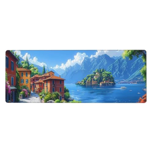 Berg Mousepad XXL 800x400x3mm Groß Gaming Mauspad landscape Mouse Pad mit Genähten Kanten,Wasserdicht Rutschfeste Gummibasis Verbessert Präzision und Geschwindigkei,Einfach Zu Reinigen Office PC Lapto von Xeoyenle