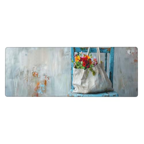 Blume Mousepad XXL 1000x500x3mm Groß Gaming Mauspad rural Mouse Pad mit Genähten Kanten,Wasserdicht Rutschfeste Gummibasis Verbessert Präzision und Geschwindigkei,Einfach Zu Reinigen Office PC Lapto von Xeoyenle