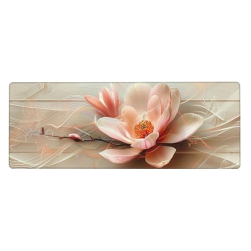 Blume Mousepad XXL 1500x800x3mm Groß Gaming Mauspad plum bossom Mouse Pad mit Genähten Kanten,Wasserdicht Rutschfeste Gummibasis Verbessert Präzision und Geschwindigkei,Mauspad Groß Office PC Lapto von Xeoyenle