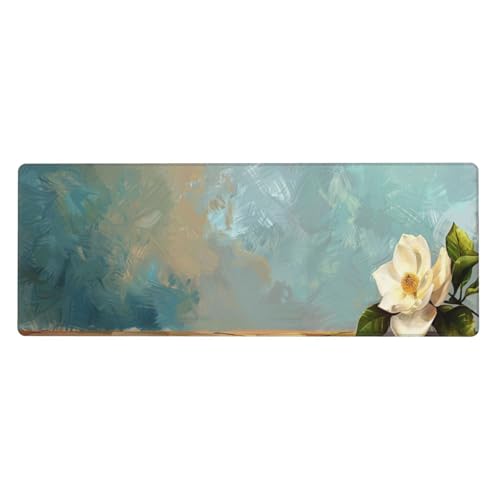 Einfach Mousepad XXL 800x400x3mm Groß Gaming Mauspad flower Mouse Pad mit Genähten Kanten,Wasserdicht Rutschfeste Gummibasis Verbessert Präzision und Geschwindigkei,Einfach Zu Reinigen Office PC Lapto von Xeoyenle