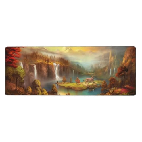 Fallen Mousepad XXL 700x300x3mm Groß Gaming Mauspad landscape Mouse Pad mit Genähten Kanten,Wasserdicht Rutschfeste Gummibasis Verbessert Präzision und Geschwindigkei,Mauspad Groß Office PC Lapto von Xeoyenle