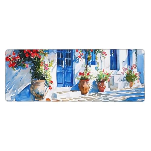 Frühling Mousepad 1200x600x3mm Mauspad XXL Landscape mit Genähten Kanten, Wasserdicht rutschfeste Gummibasis Verbessert Präzision und Geschwindigkei, Groß Gaming Mousepad für Home Office PC Laptop von Xeoyenle