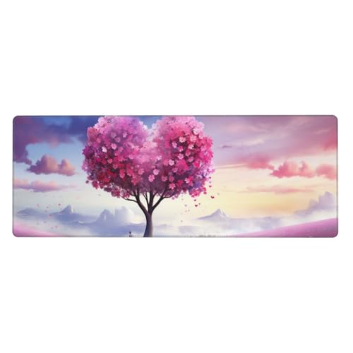 Landschaft Mousepad XXL 1200x600x3mm Groß Gaming Mauspad Tree Mouse Pad mit Genähten Kanten,Wasserdicht Rutschfeste Gummibasis Verbessert Präzision und Geschwindigkei,Mauspad Groß Office PC Lapto von Xeoyenle