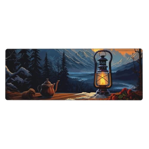 Landschaft Mousepad XXL 700x300x3mm Groß Gaming Mauspad Tree Mouse Pad mit Genähten Kanten,Wasserdicht Rutschfeste Gummibasis Verbessert Präzision und Geschwindigkei,Mauspad Groß Office PC Lapto von Xeoyenle