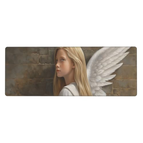 Mädchen Mousepad XXL 800x400x3mm Groß Gaming Mauspad wing Mouse Pad mit Genähten Kanten,Wasserdicht Rutschfeste Gummibasis Verbessert Präzision und Geschwindigkei,Einfach Zu Reinigen Office PC Lapto von Xeoyenle