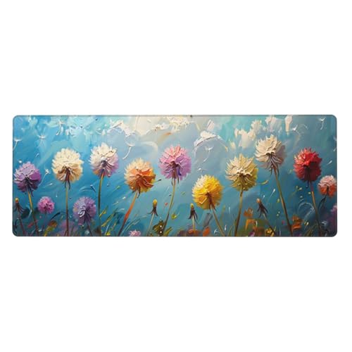 Mauspad XXL 1000x500x3mm Abstrakt Gaming Mauspad Flower, Verlängertes Schreibtischauflage Großes Mauspad Wasserdicht und rutschfest Gummibasis Gaming Zubehör für Home Zimmer Deko von Xeoyenle