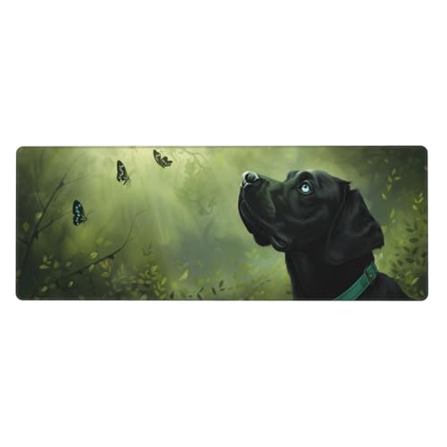 Mauspad XXL 800x400x3mm Hund Gaming Mauspad Butterfly, Verlängertes Schreibtischauflage Großes Mauspad Spezielle Oberfläche Wasserdicht und rutschfest Gummibasis Gaming Zubehör für Home Zimmer Deko von Xeoyenle