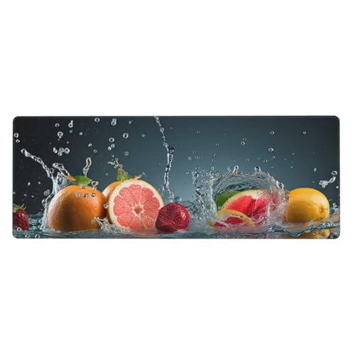 Obst Mousepad XXL 1000x500x3mm Groß Gaming Mauspad flower Mouse Pad mit Genähten Kanten,Wasserdicht Rutschfeste Gummibasis Verbessert Präzision und Geschwindigkei,Einfach Zu Reinigen Office PC Lapto von Xeoyenle