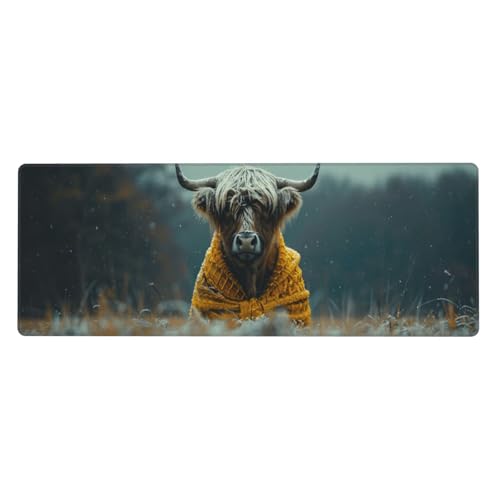 Ochse Mousepad XXL 800x400x3mm Groß Gaming Mauspad snow Mouse Pad mit Genähten Kanten,Wasserdicht Rutschfeste Gummibasis Verbessert Präzision und Geschwindigkei,Einfach Zu Reinigen,für Office PC Lapto von Xeoyenle