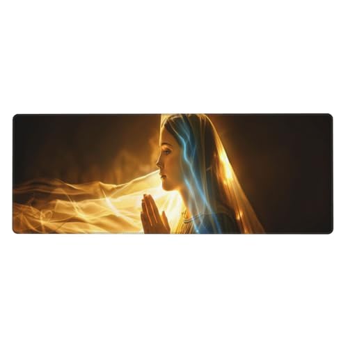 Religion Mousepad XXL 700x300x3mm Groß Gaming Mauspad woman Mouse Pad mit Genähten Kanten,Wasserdicht Rutschfeste Gummibasis Verbessert Präzision und Geschwindigkei,Einfach Zu Reinigen Office PC Lapto von Xeoyenle