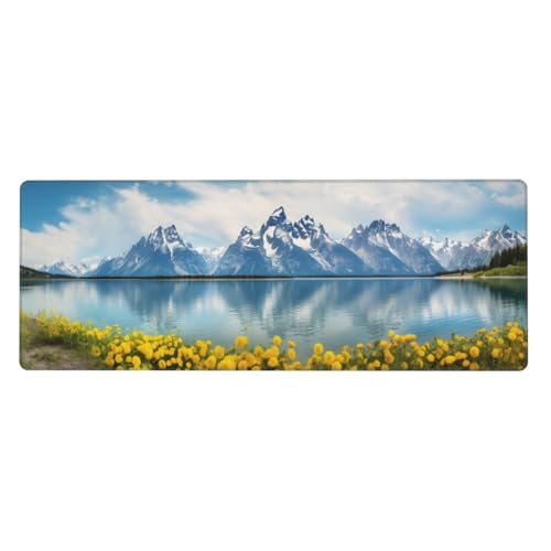 See Mousepad XXL 800x400x3mm Groß Gaming Mauspad Natural landscape Mouse Pad mit Genähten Kanten, Wasserdicht Rutschfeste Gummibasis Verbessert Präzision und Geschwindigkei, für Office PC Lapto von Xeoyenle