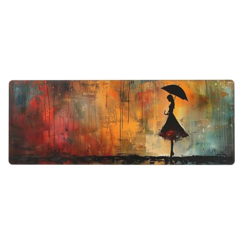 Xeoyenle Abstrakt Mousepad XXL 700x300x3mm Groß Gaming Mauspad Woman Mouse Pad mit Genähten Kanten, Wasserdicht rutschfeste Gummibasis Verbessert Präzision und Geschwindigkei, für Office PC Lapto von Xeoyenle