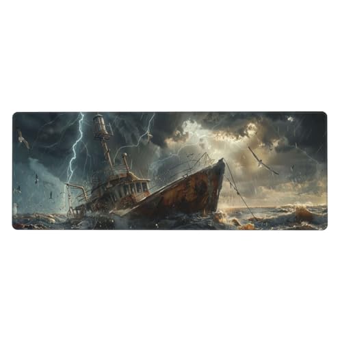 Xeoyenle Boot Mousepad XXL 700x300x3mm Groß Gaming Mauspad Lightning Mouse Pad mit Genähten Kanten, Wasserdicht rutschfeste Gummibasis Verbessert Präzision und Geschwindigkei, für Office PC Lapto von Xeoyenle