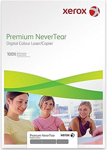 Xerox Premium NeverTear Kunststoffpapier 003R93028 - SRA3 320 x 450 mm, 160 g/m² - Spezialpapier für Laserdrucker und Kopierer - 100 Blatt - Weiß von Xerox