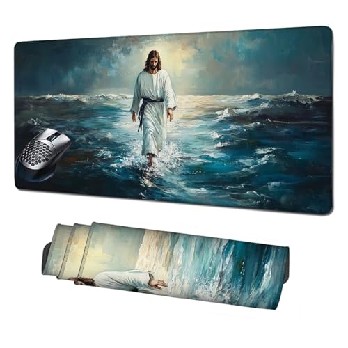 Gaming Mauspad XXL,900x400x3mm Mauspad Meer Mousepad Mann Schreibtischunterlage mit rutschfeste Gummibasis,Vernähte Kanten Mouse Pad Verbessert Geschwindigkeit und Präzision,PC Zubehör Gaming X1-320 von Xhgtehng