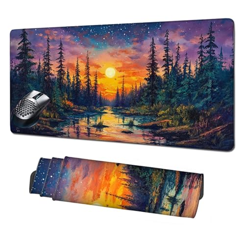 XXL Mauspad Baum Mousepad 1600x800x3mm,rutschfeste Schreibtischunterlage Sternenhimmel Gaming Mauspad,Mouse Pad mit Vernähten Kanten,Wasserdicht Mauspads für PC,Büro,Laptop,Computer,Geschenke X1-115 von Xhgtehng