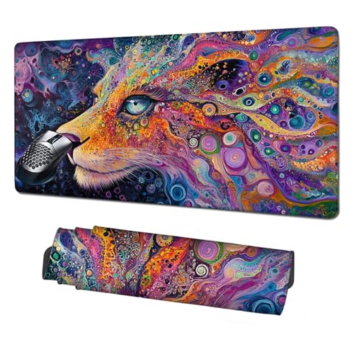 XXL Mauspad Bunt Mousepad 1200x600x3mm,Rutschfeste Schreibtischunterlage Tier Gaming Mauspad,Mouse Pad mit Vernähten Kanten,Wasserdicht Mauspads für PC,Büro,Laptop,Computer,Geschenke für Frauen X1-301 von Xhgtehng