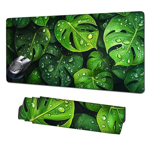 XXL Mauspad Grün Mousepad 1600x800mm,Rutschfeste Schreibtischunterlage Anlage Gaming Mauspad,Mouse Pad mit Vernähten Kanten,Wasserdicht Mauspads für PC,Büro,Laptop,Computer,Geschenke für Frauen X1-317 von Xhgtehng