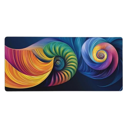 Bunt Mauspad Abstrakt Gaming Mousepad mit Vernähte Kanten 800x300x3mm XXL Mauspad Große Schreibtisch Matte,rutschfeste Gummibasis Mouse Pad Großer Erweiterter Schreibtisch Schutz Für Home Office-C20 von Xiaboor