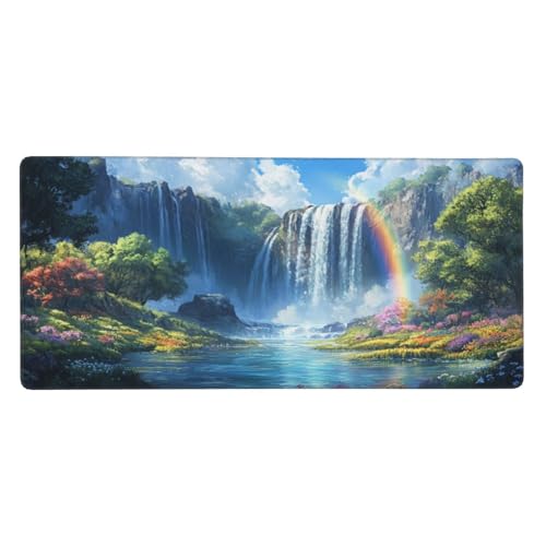 Gaming Mauspad Baum, 23.6x11.8 inch XL Verlängertes Großes Mousepad Fallen Schreibtischauflage Langlebige Anti-Fray-Kanten Mauspad mit Wasserdicht und Rutschfester Gummibasis, Gaming-Mauspad-C1104 von Xiaboor