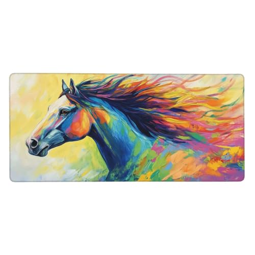 Gaming Mauspad Bunt, 23.6x11.8 inch XL Verlängertes Großes Mousepad Tier Schreibtischauflage Langlebige Anti-Fray-Kanten Mauspad mit Wasserdicht und Rutschfester Gummibasis Mauspad, Gaming-Mauspad-C8 von Xiaboor