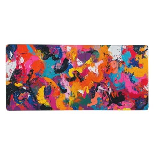 Gaming Mauspad Farbe, 47.2x23.6 inch XL Verlängertes Großes Mousepad Karikatur Schreibtischauflage Langlebige Anti-Fray-Kanten Mauspad mit Wasserdicht und Rutschfester Gummibasis, Gaming-Mauspad-C151 von Xiaboor