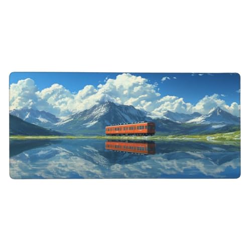 Gaming Mauspad Landschaft, 47.2x23.6 inch XL Verlängertes Großes Mousepad Auto Schreibtischauflage Langlebige Anti-Fray-Kanten Mauspad mit Wasserdicht und Rutschfester Gummibasis, Gaming-Mauspad-C943 von Xiaboor