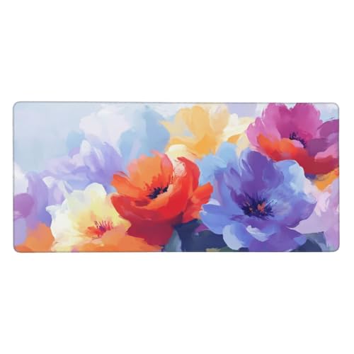 Gaming Mauspad Lila, 47.2x23.6 inch XL Verlängertes Großes Mousepad Saflor Schreibtischauflage Langlebige Anti-Fray-Kanten Mauspad mit Wasserdicht und Rutschfester Gummibasis, Gaming-Mauspad-C1019 von Xiaboor